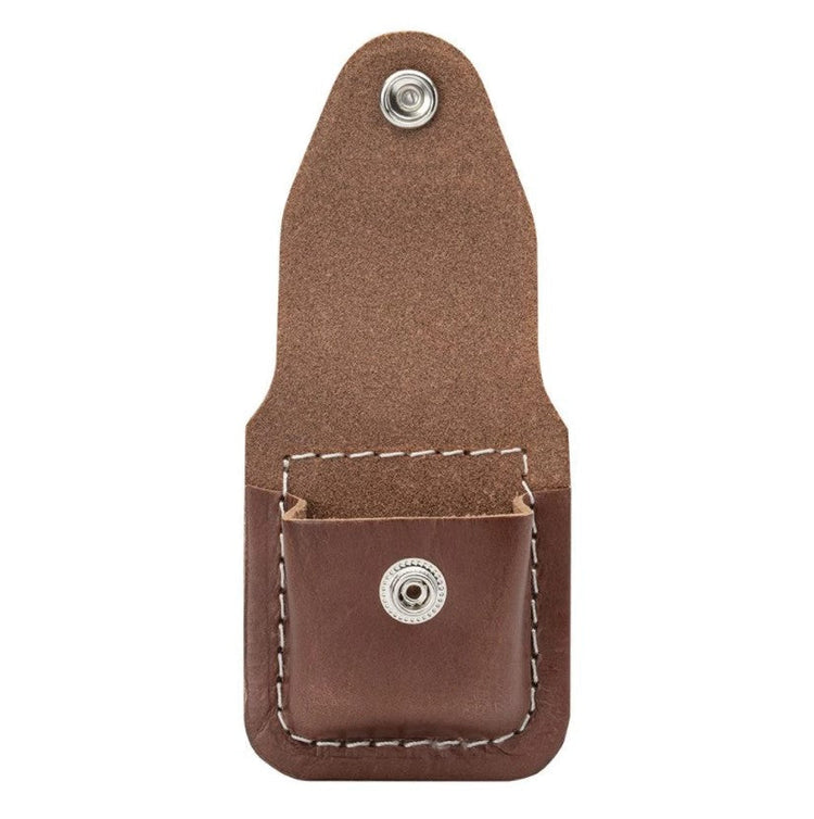 Custodia in cuoio marrone con clip