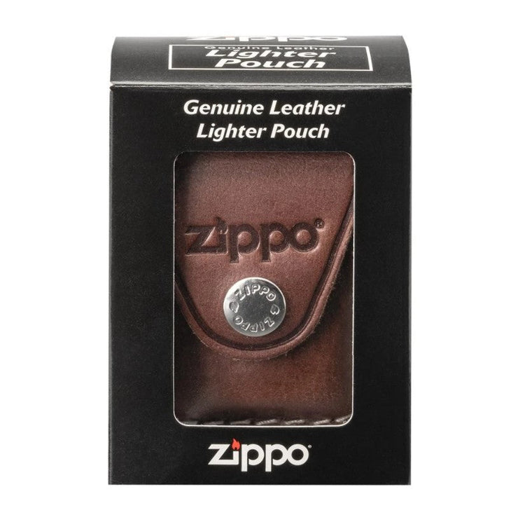 Custodia in cuoio marrone con clip