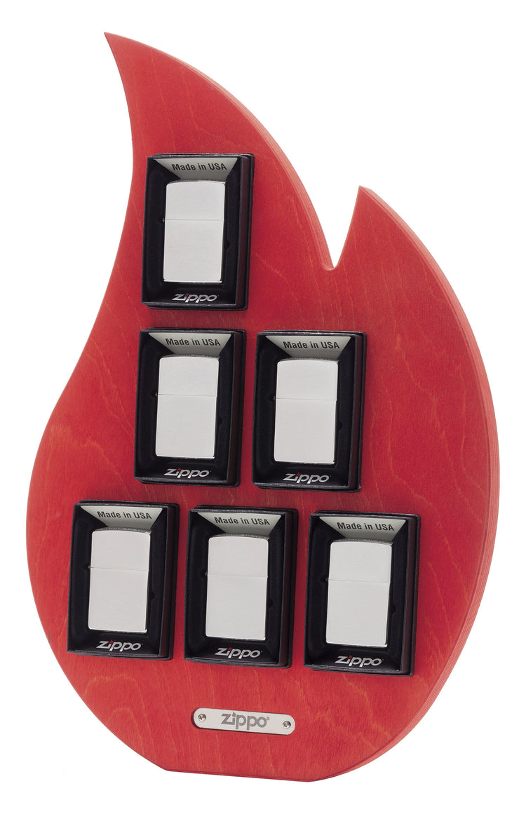 Espositore in legno da 6 accendini fiamma