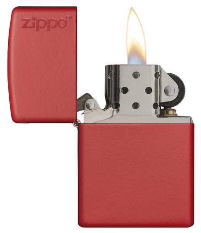 Classic Red Matte Zippo Logo