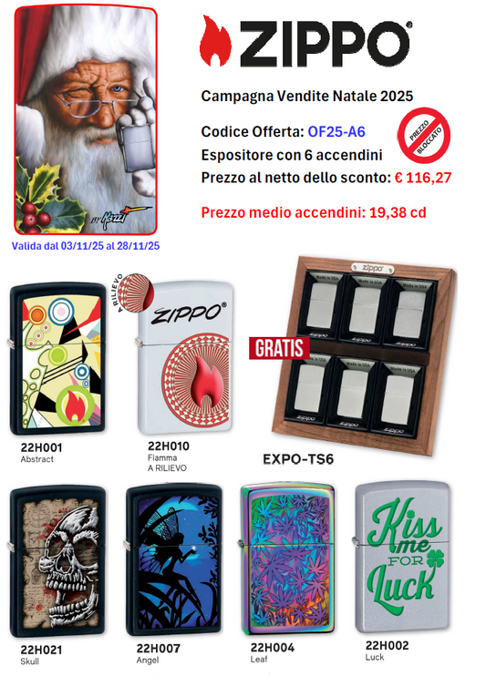 OF25-A6 - Espositore con 6 accendini